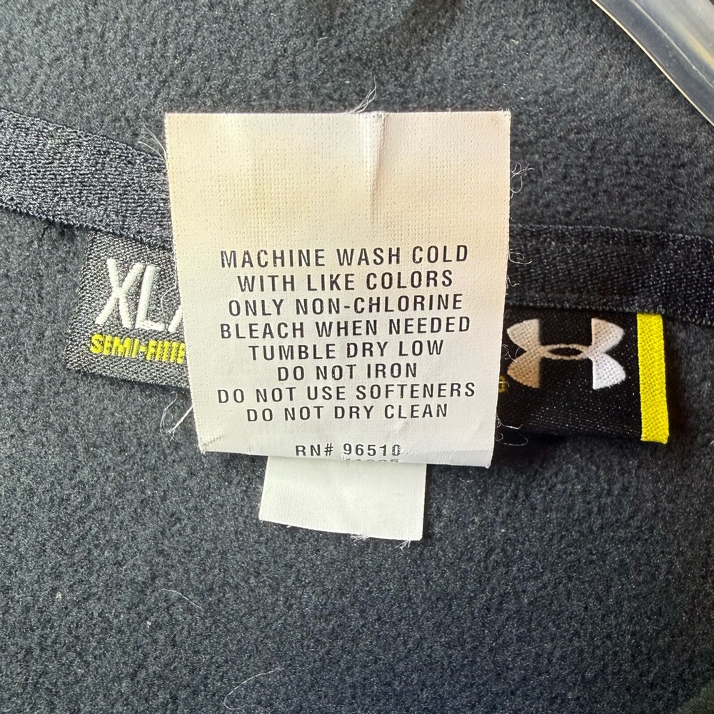 NWT Under Armour Black Rival Fleece Quarter Zip Pullover XL - Kangaroo Pocket - Picture 8 of 8